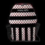 polka dots stripes black and white personalized messenger bags