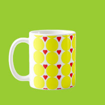 Polka dots with hearts mug mugs
