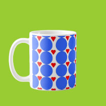 Polka dots with hearts mug mugs