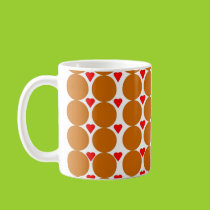 Polka dots with hearts mug mugs