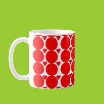 Polka dots with hearts mug mugs