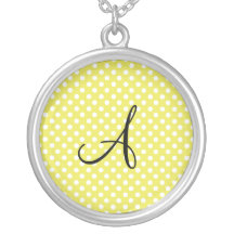 Polka dots yellow white monogram jewelry