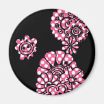 Polka Flowers Fridge Magnets