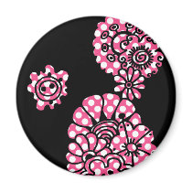 Polka Flowers magnets
