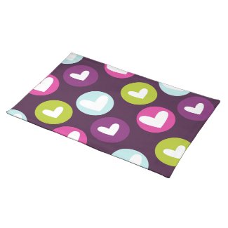 Polka Hearts in Berry Placemat