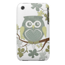 Polka Tree Owl Case iPhone 3 Case-Mate Cases