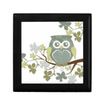 Polka Tree Owl Giftbox Jewelry Boxes
