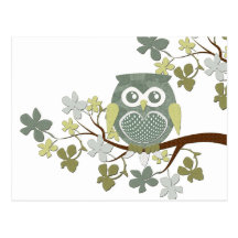 Polka Tree Owl Postcard