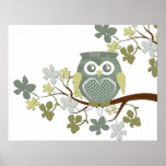 Polka Tree Owl Poster