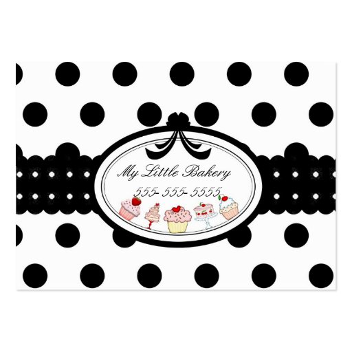 Polkadot Cupcakes Business Card Template (front side)