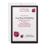Polkadot Ladybug 5x7 Birthday Invitation