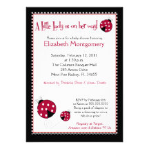 Polkadot Ladybug Baby Shower 5x7 Invitation