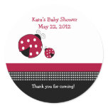 Polkadot Ladybug Baby Shower Favor Sticker