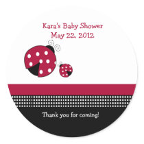 Polkadot Ladybug Baby Shower Favor Sticker