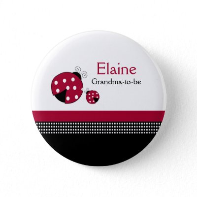 Polkadot Ladybug NAME TAG Personalized Button