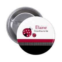 Polkadot Ladybug NAME TAG Personalized Button