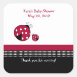 Polkadot Ladybug SQUARE Favor Sticker