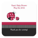 Polkadot Ladybug SQUARE Favor Sticker