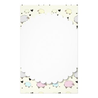 Polkadot Pastel Sheep Stationery