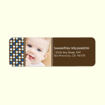 Polkadot Photo Return Address Labels (blue) labels