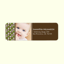 Polkadot Photo Return Address Labels (green) labels