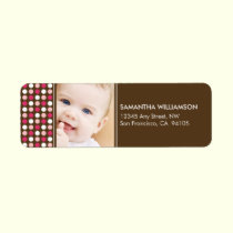 Polkadot Photo Return Address Labels (pink) labels
