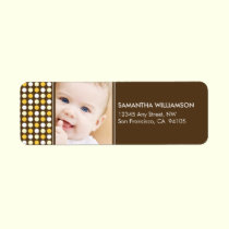 Polkadot Photo Return Address Labels (yellow) labels