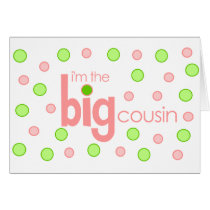 Polkadot pink and green Big Cousin T-shirt Greeting Card