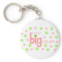 Polkadot pink and green Big Cousin T-shirt Keychain