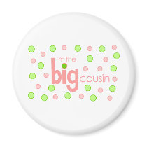 Polkadot pink and green Big Cousin T-shirt Magnets