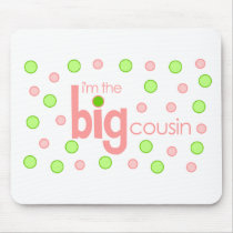 Polkadot pink and green Big Cousin T-shirt Mouse Pads
