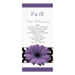 polkadots purple daisy Wedding program Custom Rack Card