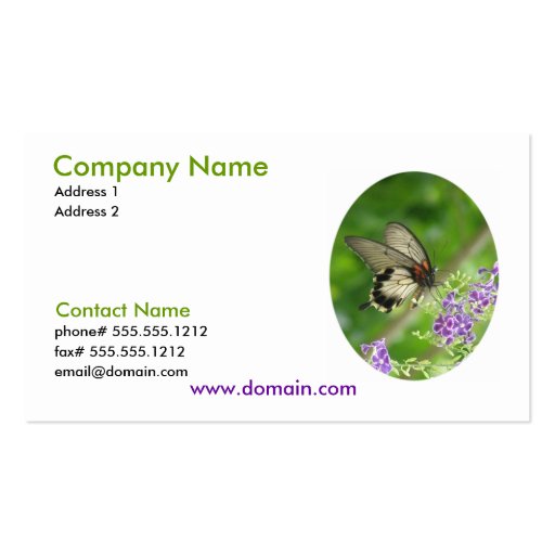 Pollinating Butterfly Business Card
