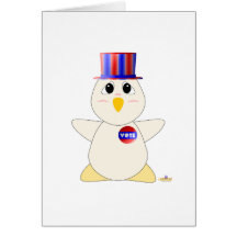 Pollo blanco de votación Huggable Tarjeta