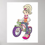 Polly Pocket on Her Colorful Bicycle Print