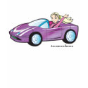 Polly Riding in Her Sassy Purple Convertible t-shirts by pollypocket Polly Riding in Her Sassy Purple Convertible t-shirts
