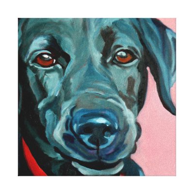Polly the Black Labrador Retriever Dog Portrait Canvas Print