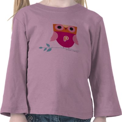 Polly's Owl Friend Perched on a Branch Tee Shirts by pollypocket