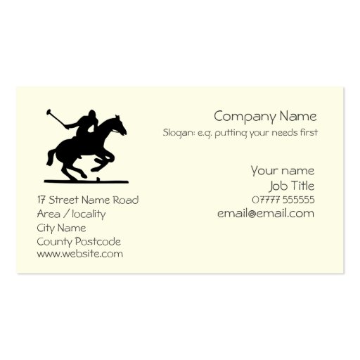 Polo Sports business card template (front side)