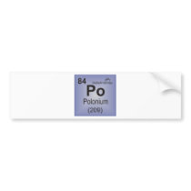 Polonium Individual Element of the Periodic Table Bumper Stickers