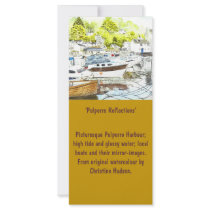 'Polperro Reflections' Large Bookmark / Rack Card
