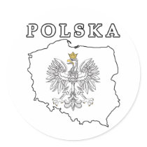 Polska Map With Eagle stickers