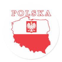 Polska Map With Eagle stickers