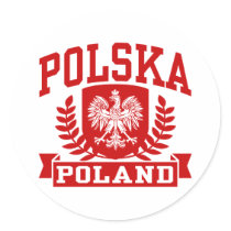 Polska Poland Round Stickers