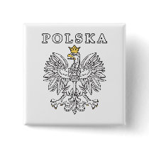 Polska With Polish Eagle Pinback Buttons