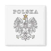Polska With Polish Eagle Magnet