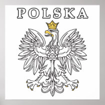 Polska With Polish Eagle Poster