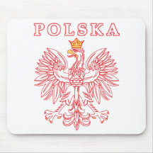 Polska With Red Polish Eagle Mouse Pads