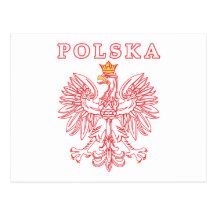 Polska With Red Polish Eagle Postcard