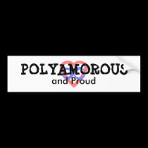 POLYAMOROUS, and Proud bumper stickers